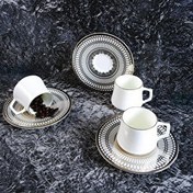 Resim Evaliza Crown Platin 6 Kişilik Kahve Fincan Takımı 80 ml 44199 