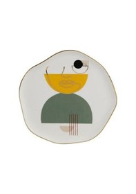 Resim Porland Abstract 6lı 21cm Düz Tabak Desen1 beyaz 