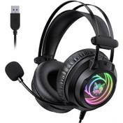 Resim Vkemall Onıkuma X80 Usb 7.1 Surround Sesli Oyun Kulaklığı, Gürültü Engelleme Mikrofonlu, Rgb Işık Efekti, 50mm Hoparlör, Bilgisayar İçin Siyah 10" 