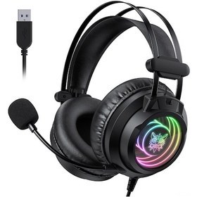 Resim Vkemall Onıkuma X80 Usb 7.1 Surround Sesli Oyun Kulaklığı, Gürültü Engelleme Mikrofonlu, Rgb Işık Efekti, 50mm Hoparlör, Bilgisayar İçin Siyah 10" 