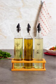 Resim KukiWood Jasmine Mini Yağdanlık, 250 ml 3'lü Su geçirmez Etiketli Yağdanlık 