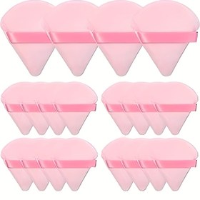 Resim 20 Adet Üçgen Pudra Ponponu, Yüz Tozu için Loose Powder Puff, Makyaj Setleme Pufu, Basınçlı Toz için Yüz ve Göz Sünger Uygulayıcı 