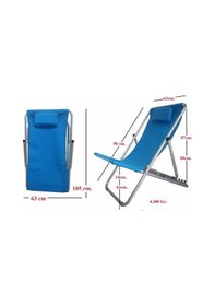 Resim Plaj Balkon Teras Bahçe Sandalye Koltuk Şezlong Pratik Katlanır Turkuaz 