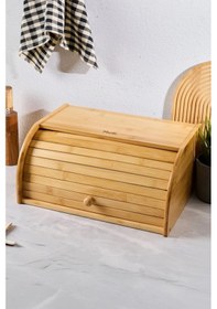 Resim Grazia Bambu Lüks Panjur Kapaklı Ekmek Dolabı Ekmeklik 16342 Ahşap 