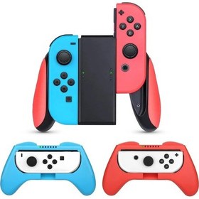 Resim Kırmızı Nintendo Switch/switch Oled Joy-con İle Uyumlu, 3'ü 1 Arada Aşınmaya Dayanıklı Oyun Anahtarı Denetleyici Kolu Kılıf Kiti 