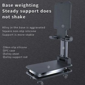 Resim Cmk Metal Kaymaz Pedli Tablet ve Telefon Tutucu Stand 2 Kademeli Katlanabilir 