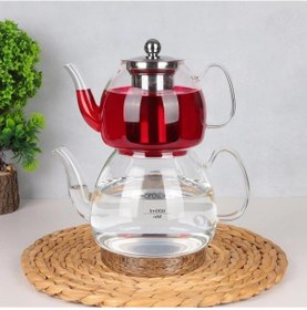 Resim Arow Linda Borosilikat Cam Çaydanlık Seti Tr-4322 Şeffaf 