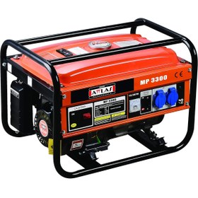 Resim Atlas Benzinli Jeneratör 3,5 kva İpli Çalıştırma-Kırmızı,Bakır Sargı 