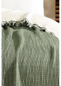 Resim Varol 5 Katlı %100 Pamuk Müslin Yatak Örtüsü 230x240 Cm Yesıl/cıftkısılık Yeşil 
