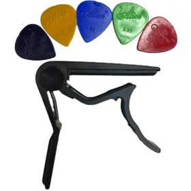 Resim Senses Müzik Nemesis Gitar Kelepçesi Capo + 5 Adet Pena 