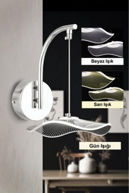 Resim İstanbul Avize İstanbul Avize Aplik Şapka Gümüş Üç Renk Ledli Lüx Modern Aplik 