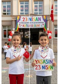 Resim 23 Nisan Çocuk Bayramı Temalı Bandana/fular Çok Renkli 