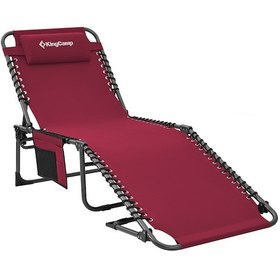 Resim Kingcamp Berlin Classic Comfort Lounge 5 Kademeli Katlanır Şezlong Ve Kampet Wine Kırmızı 