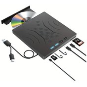 Resim Willowhaven Siyah 7si1 Usb 3.0 Type-c Dvd Yazıcı Sd Tf Portlu Cd Rw Destekli 