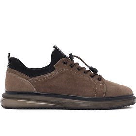 Resim Derimod Erkek Vizon Bağcıklı Kalın Tabanlı Süet Deri Casual Sneaker 25SFD640810 