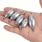 Resim 5 Adet Sağlam Balıkçılık Ağırlığı - İpliksiz Atma, Çift Halkalı Döner, Kaymaz Tasarım, Korozyona Dayanıklı Metalik Kaplama, Tatlısu ve Tuzlu Su İçin, Spin, Fly, Bass Avı - Hızlandırılmış Sunumlar için İdeal 