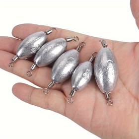 Resim 5 Adet Sağlam Balıkçılık Ağırlığı - İpliksiz Atma, Çift Halkalı Döner, Kaymaz Tasarım, Korozyona Dayanıklı Metalik Kaplama, Tatlısu ve Tuzlu Su İçin, Spin, Fly, Bass Avı - Hızlandırılmış Sunumlar için İdeal 