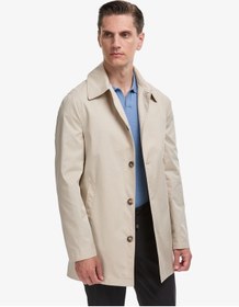 Resim Cacharel Bej Slim Fit Pamuk Karışımlı Gömlek Yaka Trençkot 