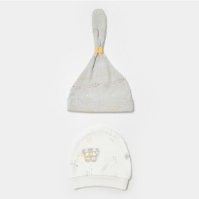 Resim Biorganic Penguin Club 2'li Bebek Şapka 72237 Ekru 