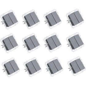 Resim Netelsan Byobu 12 ADET Füme İkili Anahtar Komütatör Çerçevesiz 