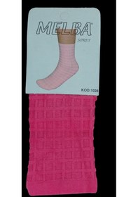 Resim Melba Kareli Polymid Soket Çorap Pembe 