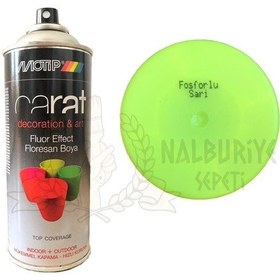 Resim Motip Carat Akrilik Sprey Boya Floresan Fosforlu Sarı 400 Ml 