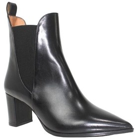 Resim Kadın Topuklu Hakiki Deri Siyah Bot Siyah 