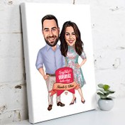 Resim Sevgililer Günü Mesajlı Karikatürlü Kanvas Tablo 