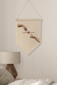 Resim Ofis Duvar Dekoru, Pinterest Oda Dekoru, Love is Love, Kanvas Flama Askılı Duvar Örtüsü NO:428 - Renkli - 18 / 50 x 70 