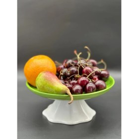 Resim Megg Rengarenk Açık Yeşil Ayaklı Meyvelik Sunum Kasesi Kek Standı Çap 21CM Yükseklik 10 cm 