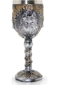 Resim Kurt Büstü Tasarımlı Paslanmaz Çelik Kadeh Bardak 