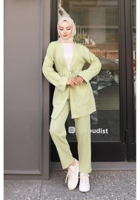 Resim Misskayle Cep Detaylı Kimono Takım Mint Yeşili Mintyeşili 