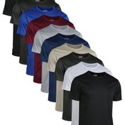 Resim 10 adet Erkeklerin Nefes Alabilen Nem Emici Hızlı Kuruyan Denizci Boyun Kısa Kollu T-Shirt'ler - Düzenli Fit Düz Renk Kısa Kollu Spor Üstleri Bahar Yaz 