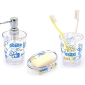 Resim DENİZ DESEN 3 LÜ BANYO SETİ AKRİLİK Şeffaf 