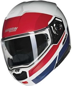 Resim Nolan N90-3 06 Roboto 345 Çene Açılır Motosiklet Kaskı Kırmızı Beyaz M 
