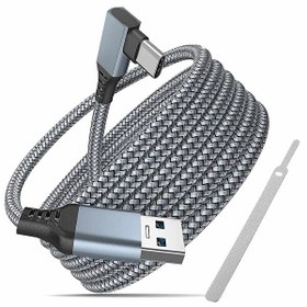 Resim Cosmostech Meta Quest 2 1/2/3/Pro/Cico Uyumlu 3.2 Type-C-USB 5 M Sanal Gerçeklik Gözlüğü İçin Link Kablosu 