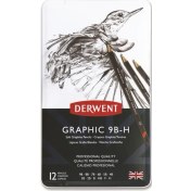 Resim Derwent Graphic Dereceli Kalem Seti Soft (Karakalem Eskiz Çizim Seti) (Sketching) 12'li Teneke Kutu 