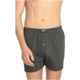 Resim 6'Lı Tutku Düz Boxer /Külot Erkek %100 Pamuk Düğmeli Füme 
