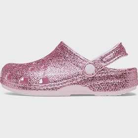 Resim Crocs Classic Chunky Glitter Clog T Simli Terlik Kız Çocuk Terlik 211940-6zw Pembe 
