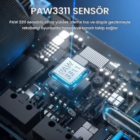 Resim Aula SC380 Pro PAW3311 Sensör 12000 DPI 1000Hz Kablolu ve Kablosuz Gaming Oyuncu Mouse Siyah 