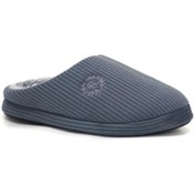 Resim soElite Kadife Önü Kapalı Nakışlı Yumuşak Tabanlı İçi Kürklü Erkek Ev Misafir Terliği Çeyiz Bohça 