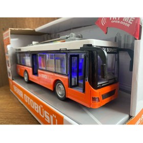 Resim Zümrüt OyuncakStore SÜRTMELİ ŞEHİR OTOBÜSÜ OYUNCAK SESLİ IŞIKLI KAPILARI AÇILAN YOLCU OTOBÜSÜ KIRILMAZ 