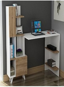 Resim BMdekor Çalışma Masası Artema Beyaz Ceviz 
