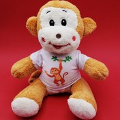 Resim Tişörtlü Sevimli Peluş Maymun 