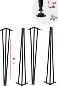 Resim Evnalia 85 Cm Petek Üstü Raf & Dresuar Ayağı Metal Profil Boru Firkete Ayak Yüksek Bar Masası 4 Adet Pingolu 