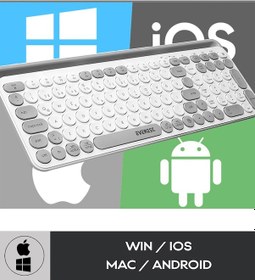 Resim EKW-28 2.4G+Bluetooth BT1+BT2 Çoklu Cihaz Bağlantılı Ulta İnce Q (Mac-Wın-Ios-Android) Kablosuz Klavye 