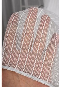 Resim Tek Makarna Simli Armür Düz Tül Perde 