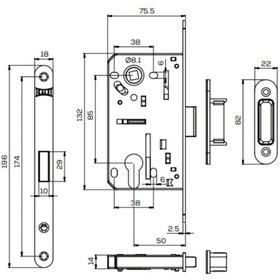 Resim KALE 232nn Daire Kilidi 50mm Nikel Oval Mıknatıslı 