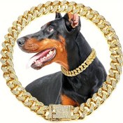 Resim Orta Boyuta Büyük Köpekler için Paslanmaz Çelik Karikatür Desen Köpek Zinciri Kolye, Ağır Hizmet Metal Aksesuarı 