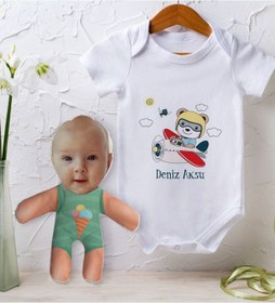 Resim Bitmeyenkartus Bk Kids Kişiye Özel Fotoğraflı Bebek Yastık Ve Bebek Body Zıbın H (550906458) Çok Renkli 